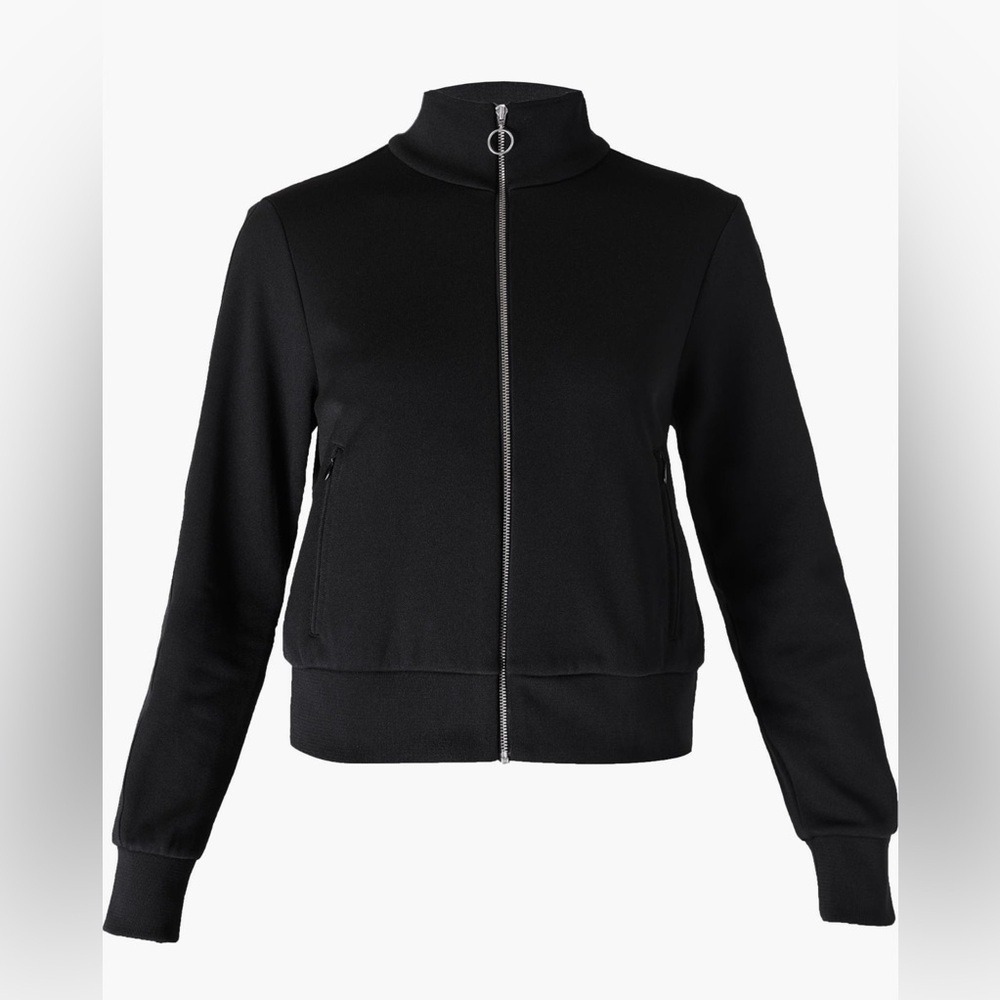 Sweaty Betty Track Jacket Black Size Medium Sporty‎ Layers Goth Streetwear